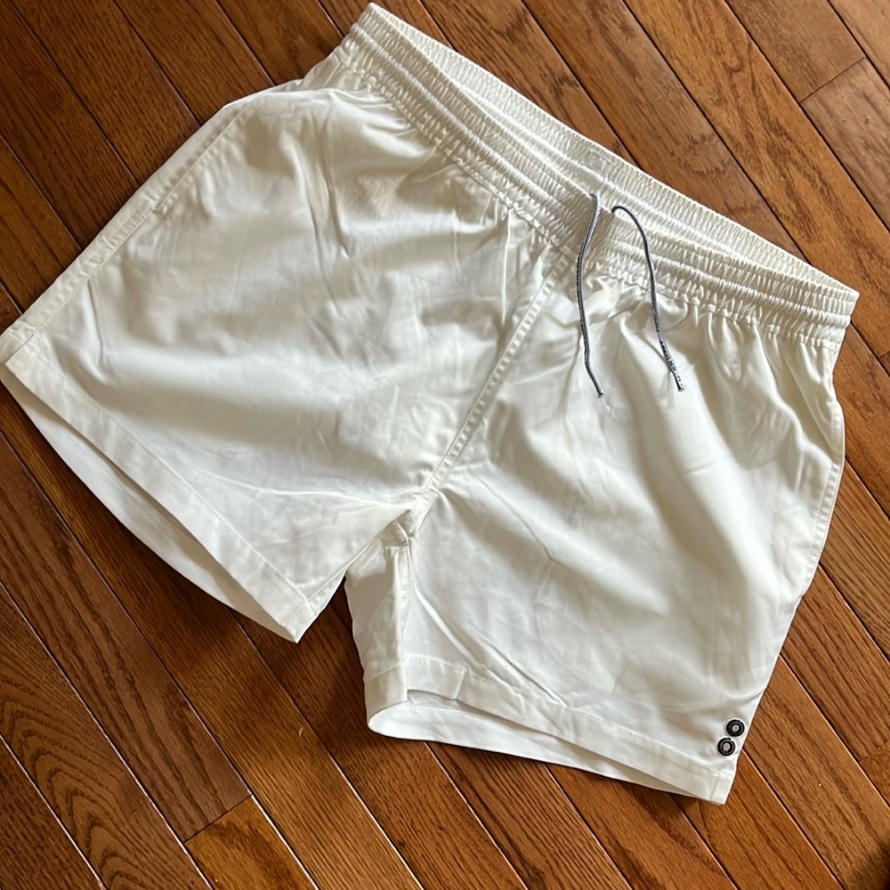 Ron Dorff White Swim Trunks